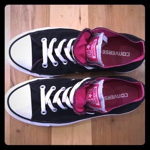 All Star Converse. Black and pink. Double tongue.